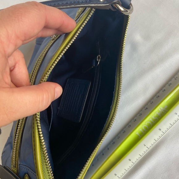 Coach Green and Blue Leather Bag - Picture 5 of 7